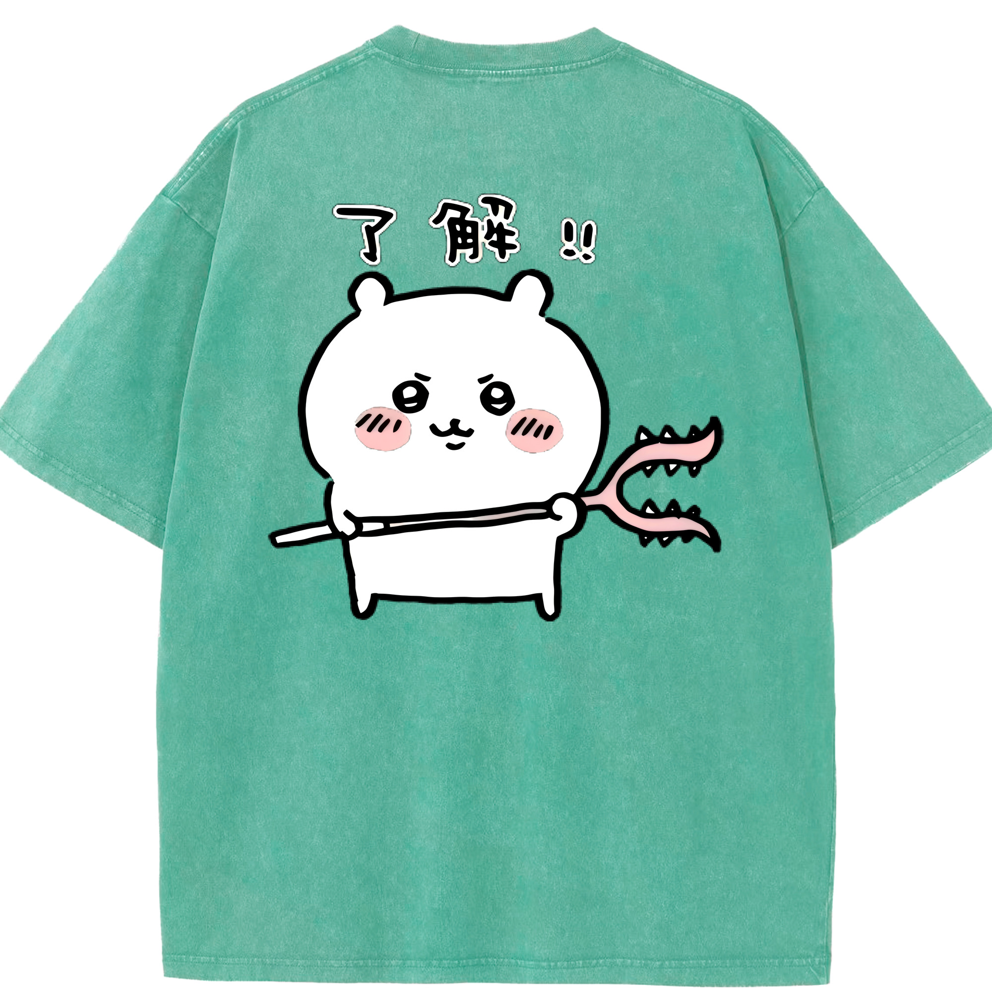 （画像用） ちいかわ ちいかわ Chii-kawa chiikawa 綿100% ヴィンテージ風 半袖Tシャツ（背面プリント）